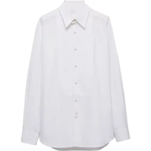 PRADA Shirts Men's White Stand Collar Moderate Other