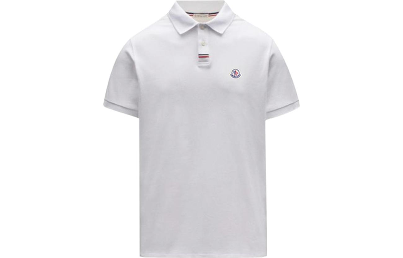 Мужская футболка Moncler Однотонная POLO (белая)