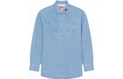 KENZO X Nigo Western Flower Limited Collection Shirt Men's Sky Blue