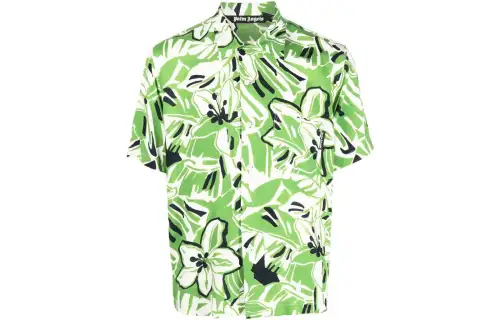 PALM ANGELS Macro Hibiscus Bowling Shirt