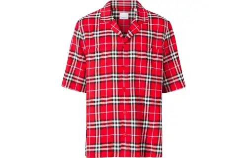 Burberry Shirts Men's Red Suit Collar Moderate