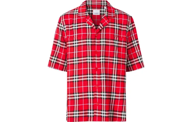Burberry Shirts Men's Red Suit Collar Moderate