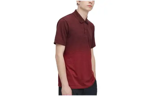UNIQLO Polo Shirts Men's Red Polo Collar Moderate Straight Fit