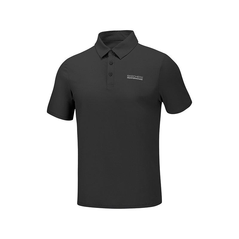 Skechers Skechers, elastic silk breathable quick dry sports polo for training for gym, absorbs sweat and smell, sun protection, for running, with short sleeve