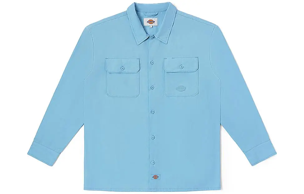 Dickies Shirts Unisex Blue Pointed Collar Moderate Other