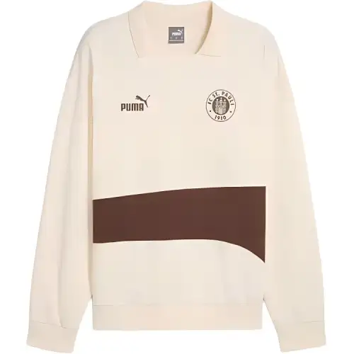 PUMA SS24 FC St. Pauli FtblCULTURE+Sweat Drill Top Men Sweatshirt Men's Almond
