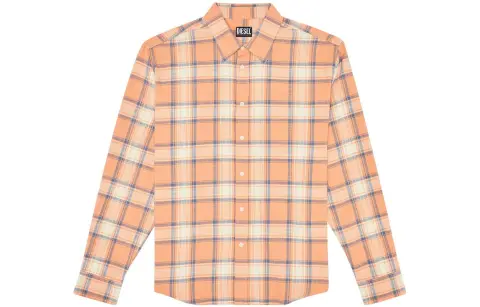 DIESEL Shirts Men's Orange Lapel Moderate Other