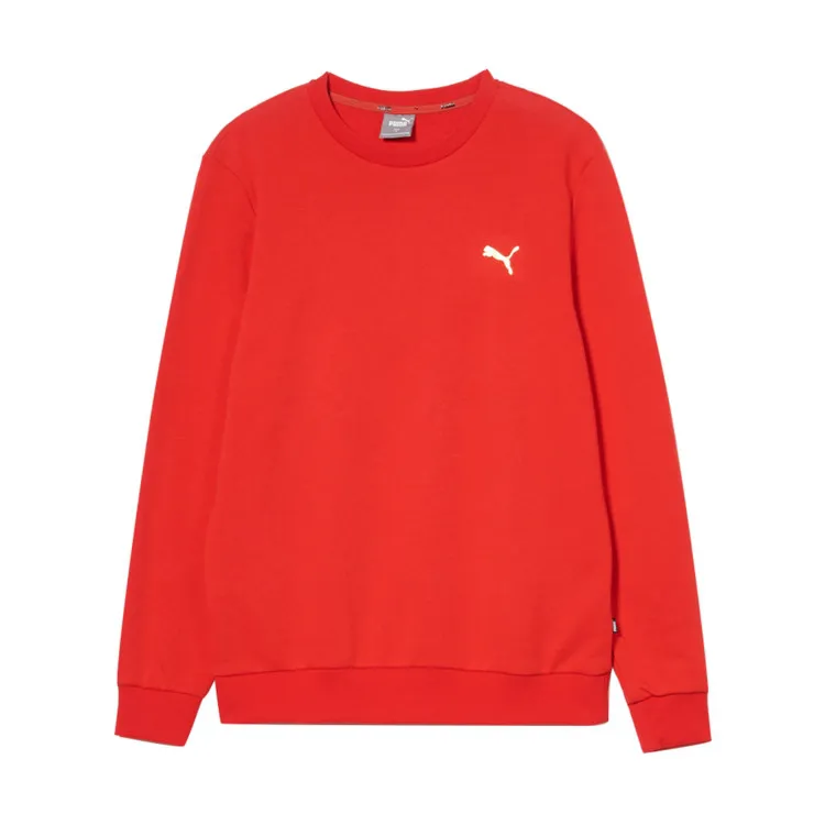 PUMA Sweatshirts Men's Red Crew Neck Moderate Regular