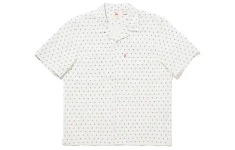 Levi's Shirts Men's White Cuban Collar Moderate Straight Fit