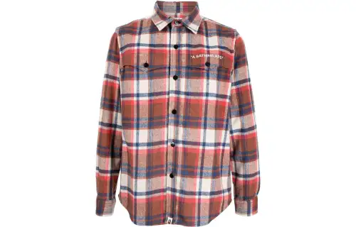 A BATHING APE Shirts Men's Red Lapel Moderate Other