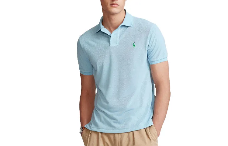 Polo Ralph Lauren SS22 Polo Shirt Custom Slim Fit Men's Light Blue