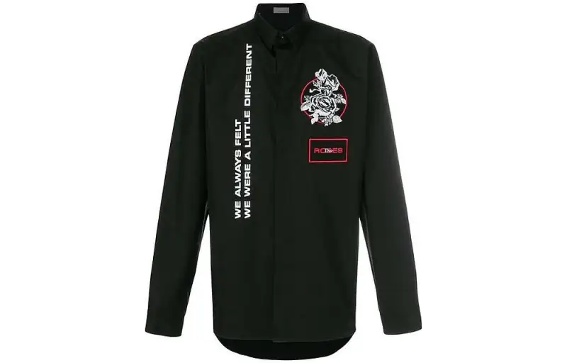 DIOR Shirts Men's Black Lapel Moderate Other