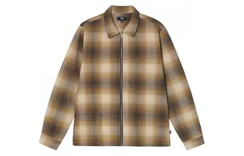Stussy Jack Shadow Plaid Zip Shirt