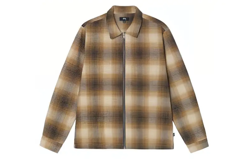 Stussy Jack Shadow Plaid Zip Shirt