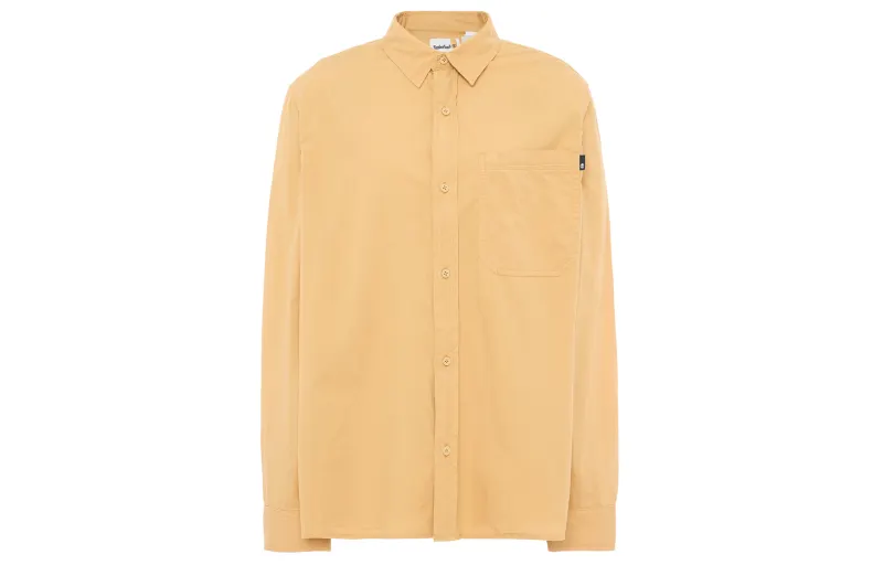 Timberland Shirts Men's Orange Pointed Collar Moderate Shirt