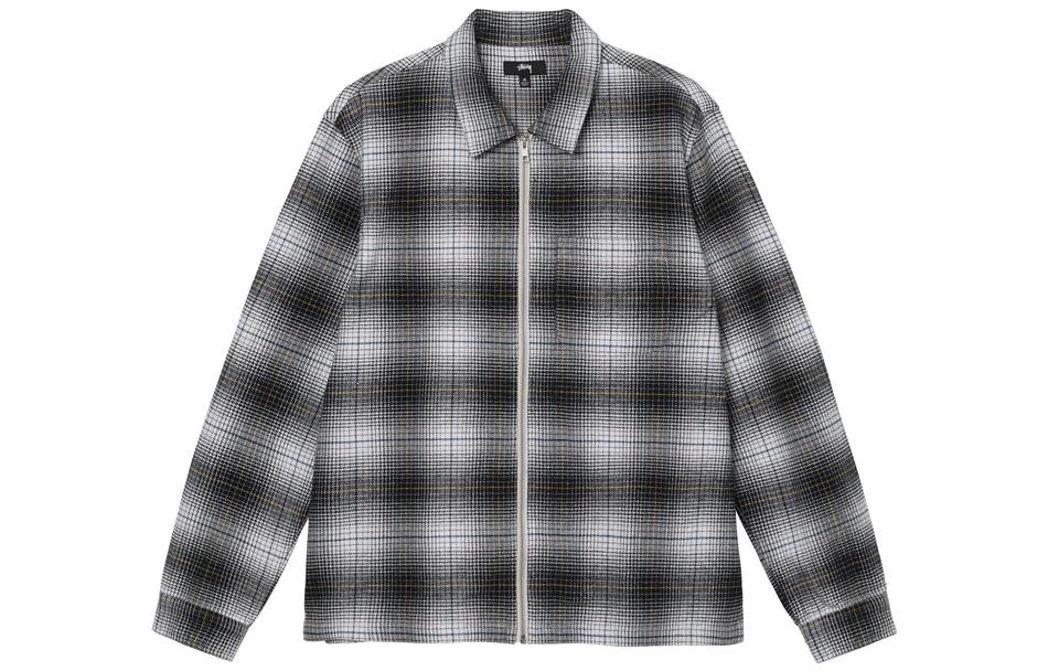 Рубашка Stussy Paul Shadow Plaid Zip Shirt (черно-белая)