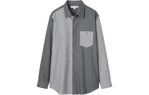 UNIQLO Shirts Men's Sky Gray Pointed Collar Moderate Other