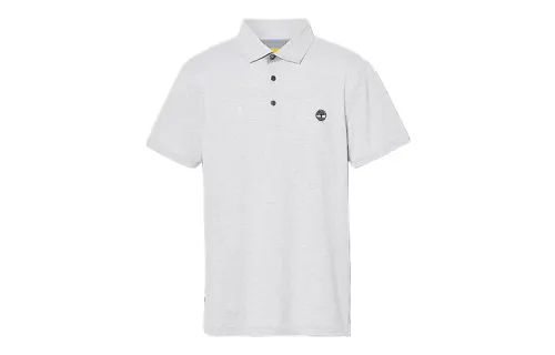 Timberland Polo Shirts Men's Light Gray Polo Collar Moderate Straight Fit