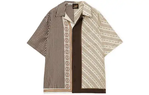 LOEWE Pre Owned 2020s Anagram Striped Silk Shirt