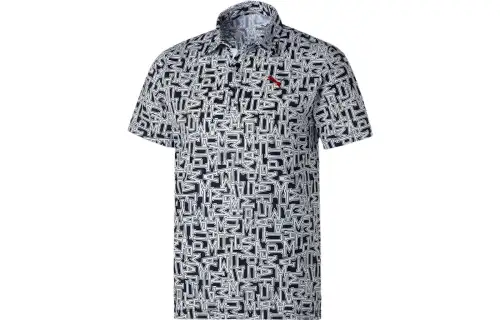 PUMA Polo Shirts Men's Gray Polo Collar Moderate Straight Fit