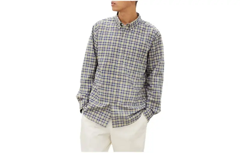 UNIQLO Shirts Unisex Beige Lapel Moderate Shirt