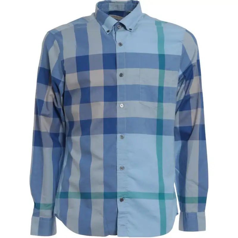 Burberry Shirts Men's Blue Lapel Moderate
