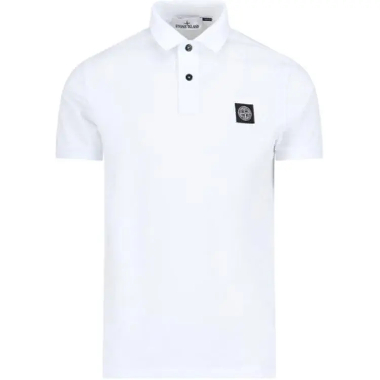 STONE ISLAND Logo Patch Short Sleeved Polo Shirt
