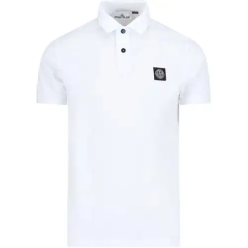 STONE ISLAND Logo Patch Short Sleeved Polo Shirt