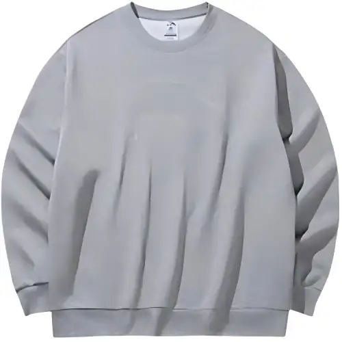 Anta Life Collection Letter Crew Neck Fleece Lined Breathable Long Sleeved Sweatshirt Unisex Gray Heather Gray