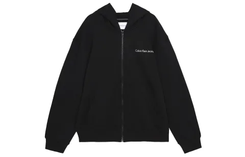 Calvin Klein Sweatshirts Men's Space Black Hooded Moderate Straight Fit