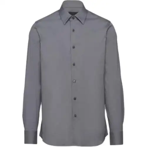 PRADA Shirts Men's Dark Gray Pointed Collar Moderate Other