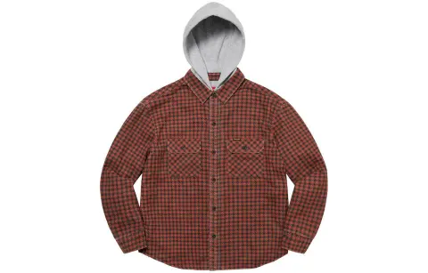 Supreme Houndstooth Flannel Hooded Shirt