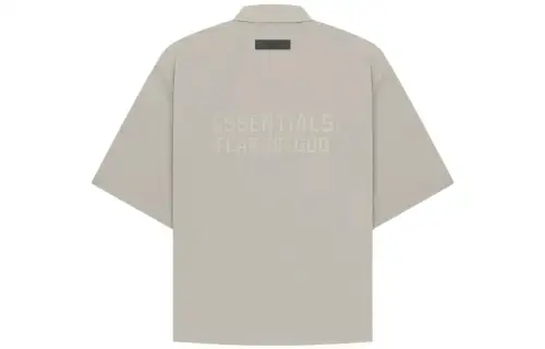 Fear of God Essentials Drop2 SS23 SS Nylon Shirt Seal solid color short-sleeved American heavy shirt men's seal gray