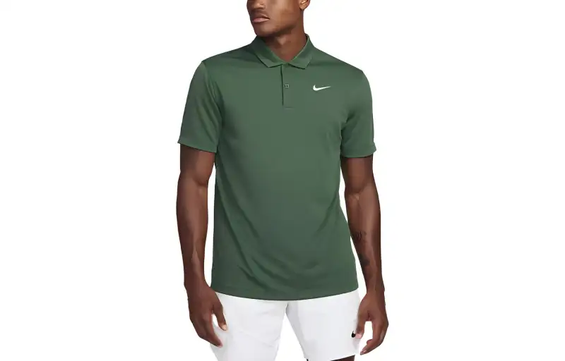 Nike Polo Shirts Men's Green Polo Collar Moderate Straight Fit