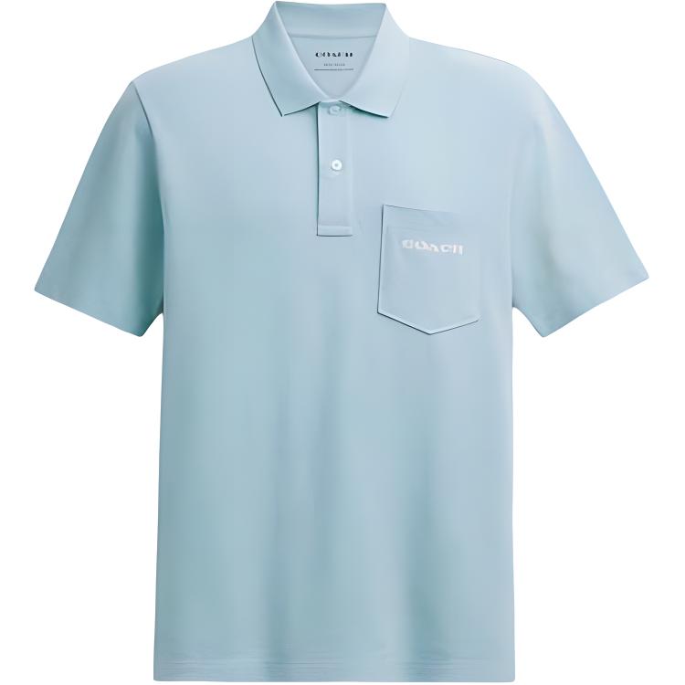 COACH SS25 Polo Shirt Men's Dusty Blue