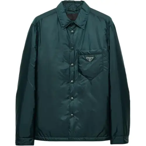 PRADA Shirts Men's Dark Green Lapel Moderate Other