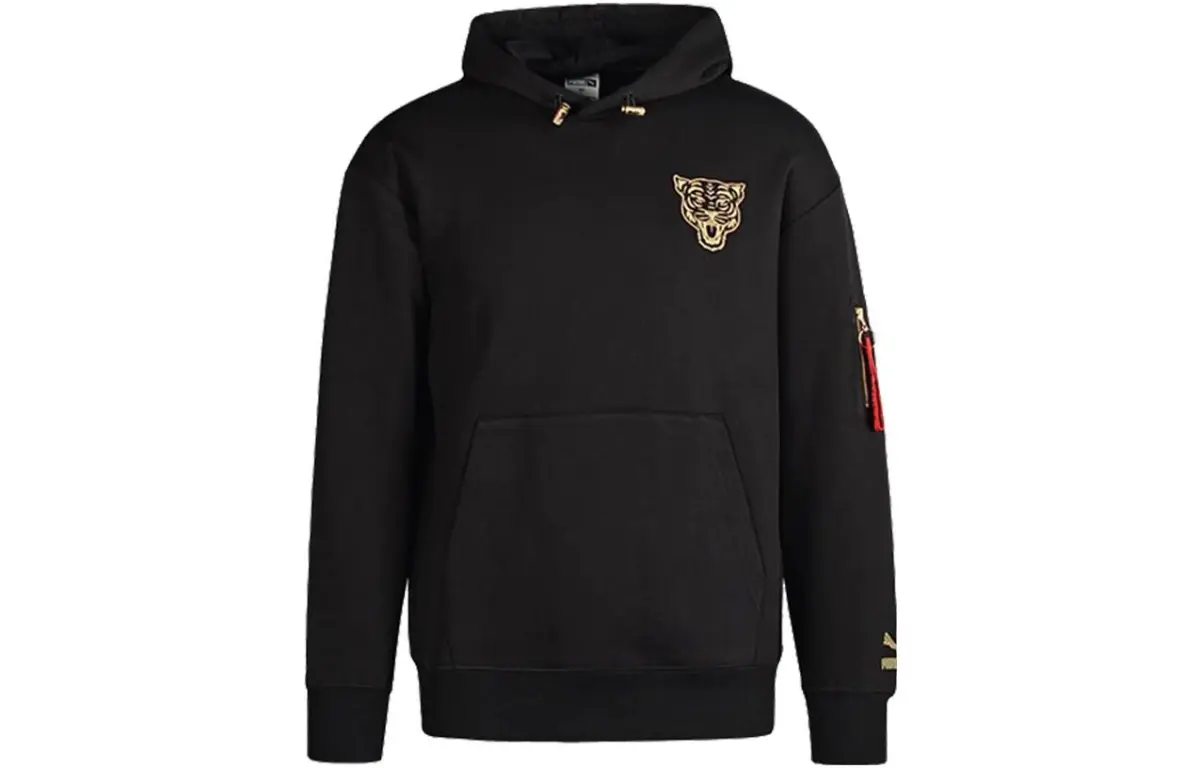 PUMA Sweatshirts Men's Black Hooded Moderate Regular