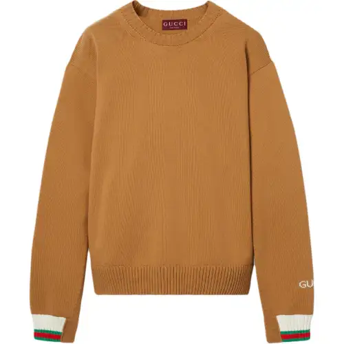 GUCCI Sweatshirts Men's Beige Crew Neck Moderate Other