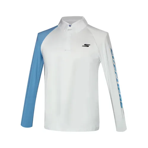 Skechers Polo Shirts Men's Kingfisher Blue Polo Collar Thin Straight Fit