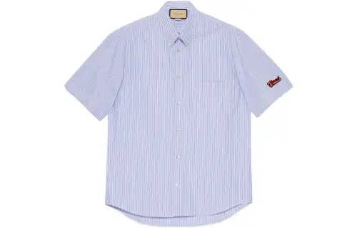 GUCCI Embroidered Logo Short Sleeve Shirt