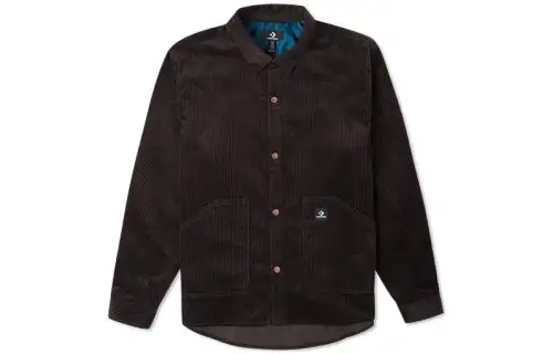 Converse WOVEN TOP Shirts Men's Brown Lapel Moderate Other