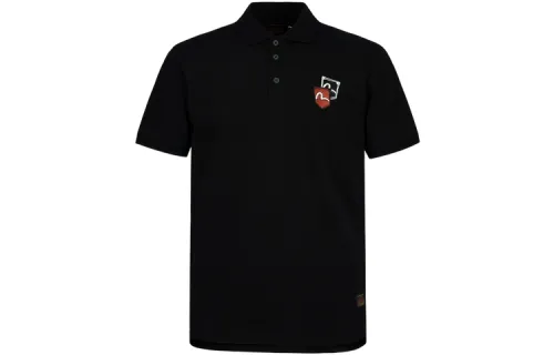 EVISU Polo Shirts Men's Black Polo Collar Moderate Straight Fit