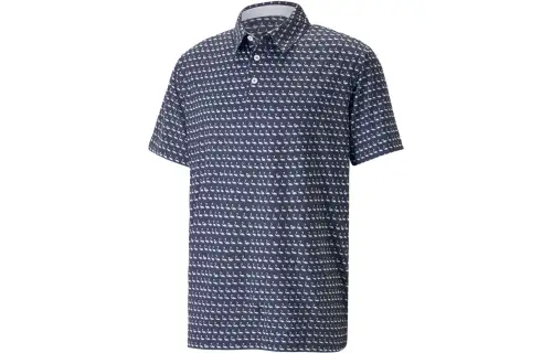 PUMA MATTR Flamingo Golf Polo Shirt Men Polo Shirt Men's Blue