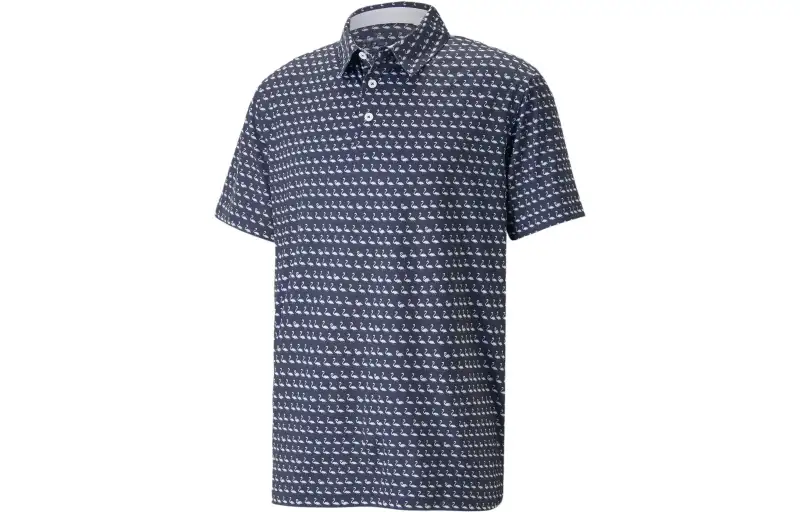 PUMA MATTR Flamingo Golf Polo Shirt Men Polo Shirt Men's Blue