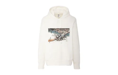 UNIQLO Sweatshirts Unisex Ivory Hooded Moderate Regular