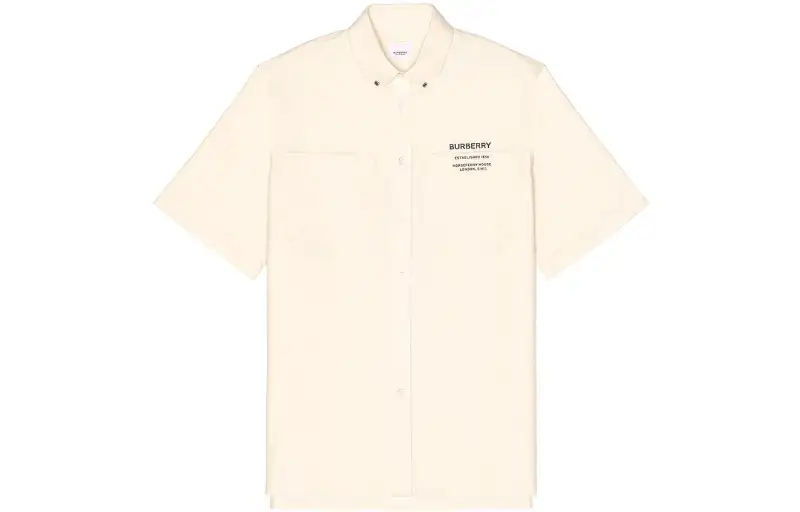 Burberry Shirts Men's Beige Lapel Moderate Shirt