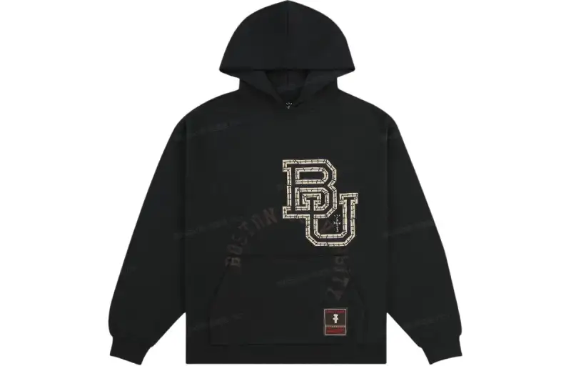 Travis Scott X Mitchell & Ness Boston University Overlap Pullover Hoodie