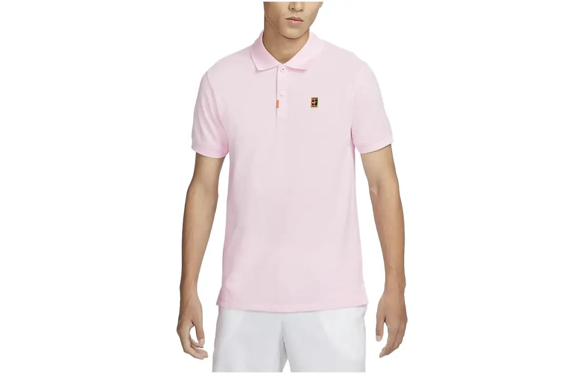 Nike Polo Shirts Men's Foam Pink Polo Collar Moderate Straight Fit