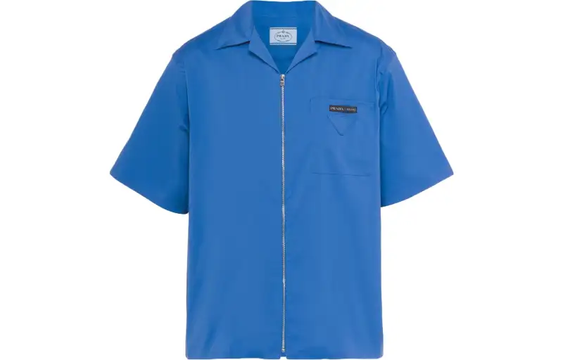 PRADA Shirts Men's Blue Lapel Moderate Other