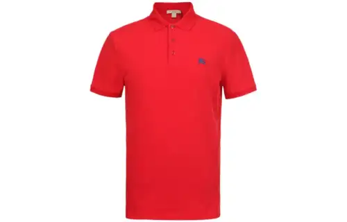 Burberry Polo Shirts Men's Red Polo Collar Moderate Straight Fit